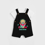 Can't Keep Calm Its Onam - Customised Dungaree for kids - BLACK - 0 - 5 Months Old (Chest 18")