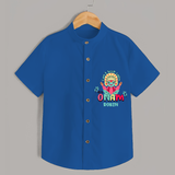 Can't Keep Calm Its Onam - Customised Shirt for kids - COBALT BLUE - 0 - 6 Months Old (Chest 23")