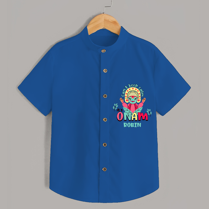 Can't Keep Calm Its Onam - Customised Shirt for kids - COBALT BLUE - 0 - 6 Months Old (Chest 23")