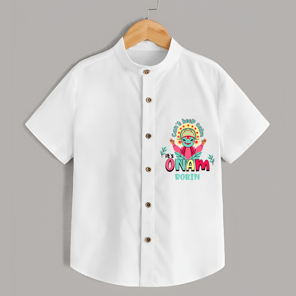 Can't Keep Calm Its Onam - Customised Shirt for kids - WHITE - 0 - 6 Months Old (Chest 23")