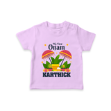 My First Onam T-Shirt | Personalized Baby T-Shirt for Your Little One's First Onam - LILAC - 0-5 Months Old (Chest 17")
