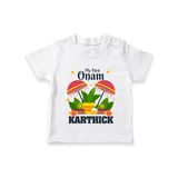 My First Onam T-Shirt | Personalized Baby T-Shirt for Your Little One's First Onam - WHITE - 0-5 Months Old (Chest 17")