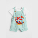 Onam Vibes Only - Customised Dungaree for kids - ARCTIC BLUE - 0 - 5 Months Old (Chest 18")