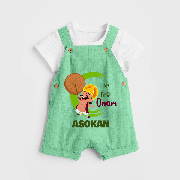 My First Onam Mahabali Celebration Dungaree - GREEN - 0 - 5 Months Old (Chest 18")