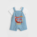 Onam Vibes Only - Customised Dungaree for kids - SKY BLUE - 0 - 5 Months Old (Chest 18")