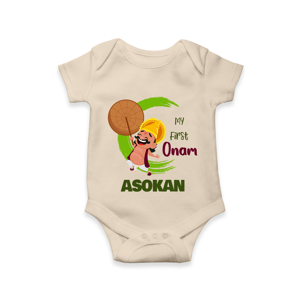 My First Onam Mahabali Celebration Romper - IVORY - New Born (Chest 14")