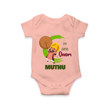 My 1st Onam Romper / Onesie | Custom Baby Romper / Onesie to Celebrate Your Baby's First Onam - PEACH - New Born (Chest 14")