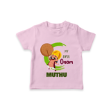 My 1st Onam T-Shirt | Custom Baby T-Shirt to Celebrate Your Baby's First Onam - BABY PINK - 0-5 Months Old (Chest 17")