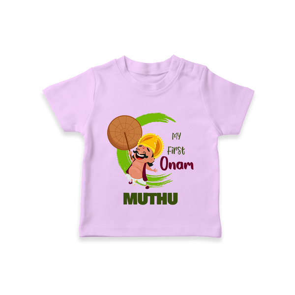 My 1st Onam T-Shirt | Custom Baby T-Shirt to Celebrate Your Baby's First Onam - LILAC - 0-5 Months Old (Chest 17")