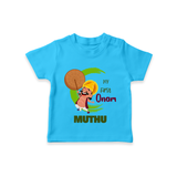 My 1st Onam T-Shirt | Custom Baby T-Shirt to Celebrate Your Baby's First Onam - SKY BLUE - 0-5 Months Old (Chest 17")