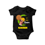 My 1st Onam Romper / Onesie | Custom Baby Romper / Onesie to Celebrate Your Baby's First Onam - BLACK - New Born (Chest 14")