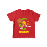 My 1st Onam T-Shirt | Custom Baby T-Shirt to Celebrate Your Baby's First Onam - RED - 0-5 Months Old (Chest 17")