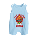 My First Onam Special Edition Romper Suit / Sleeveless Romper | Personalized Baby Romper Suit / Sleeveless Romper for Onam Festival - BABY BLUE - 0 - 5 Months Old (Chest 18")