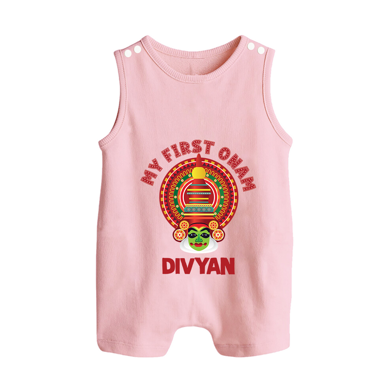 My First Onam Special Edition Romper Suit / Sleeveless Romper | Personalized Baby Romper Suit / Sleeveless Romper for Onam Festival - BABY PINK - 0 - 5 Months Old (Chest 18")