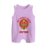 My First Onam Special Edition Romper Suit / Sleeveless Romper | Personalized Baby Romper Suit / Sleeveless Romper for Onam Festival - LILAC - 0 - 5 Months Old (Chest 18")