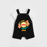 Joyous Onam Celebrations - Customised Dungaree for kids - BLACK - 0 - 5 Months Old (Chest 18")