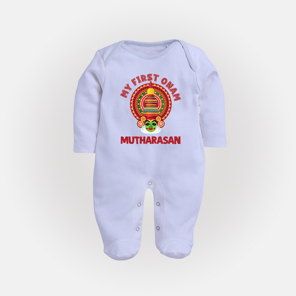 My First Onam Kathakali Heritage Full Body Suit - BABY BLUE - New Born (Chest 7.5")