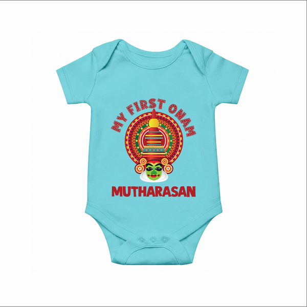 My First Onam Kathakali Heritage Romper - ARCTIC BLUE - New Born (Chest 14")