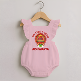 My First Onam Kathakali Heritage Romper Frock - BABY PINK - 0 - 3 Months Old (Chest 19")