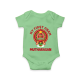 My First Onam Kathakali Heritage Romper - GREEN - New Born (Chest 14")