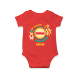 Joyous Onam Celebrations - Customised Onesies for kids - RED - 0-3Month Old (Chest 16")