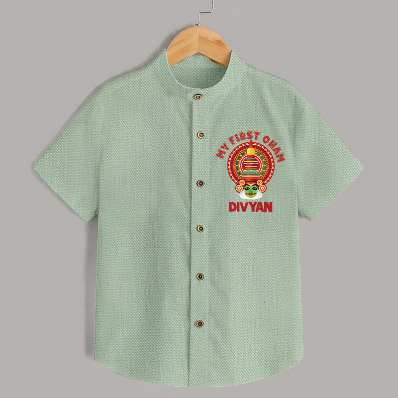 My First Onam Special Edition Shirt | Personalized Baby Shirt for Onam Festival - MINT GREEN - 0 - 6 Months Old (Chest 23")