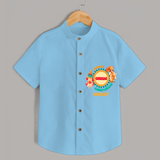 Joyous Onam Celebrations - Customised Shirt for kids - SKY BLUE - 0 - 6 Months Old (Chest 23")