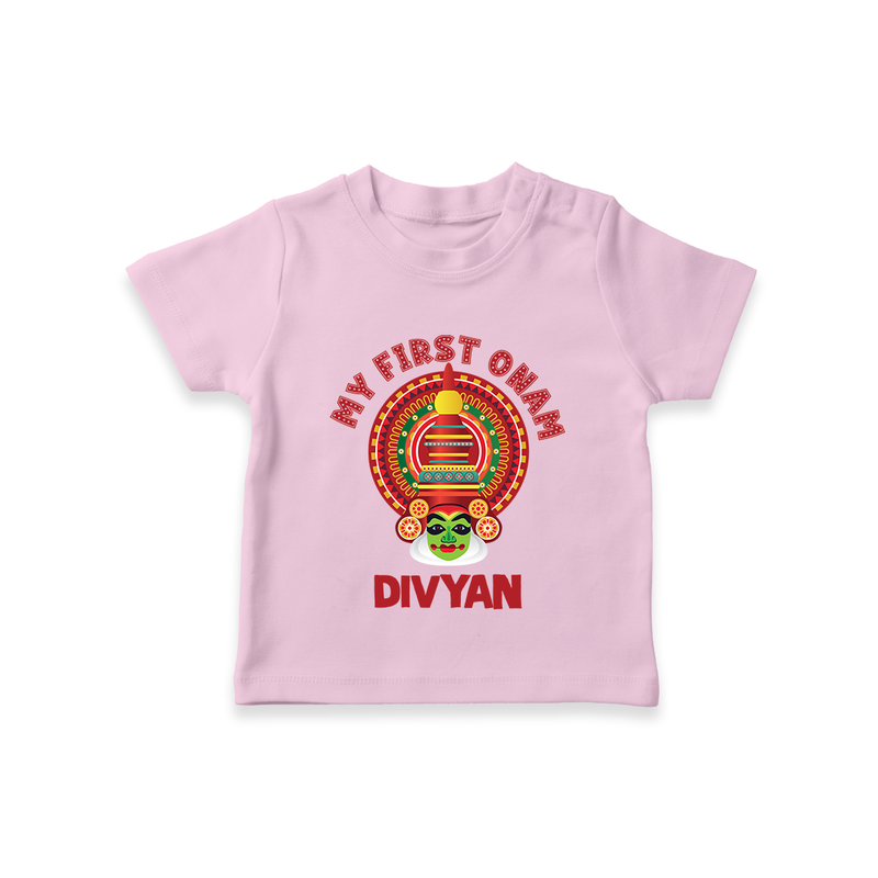 My First Onam Special Edition T-Shirt | Personalized Baby T-Shirt for Onam Festival - BABY PINK - 0-5 Months Old (Chest 17")