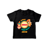 Joyous Onam Celebrations - Customised T-Shirt for kids - BLACK - 0-5Month Old (Chest 17")