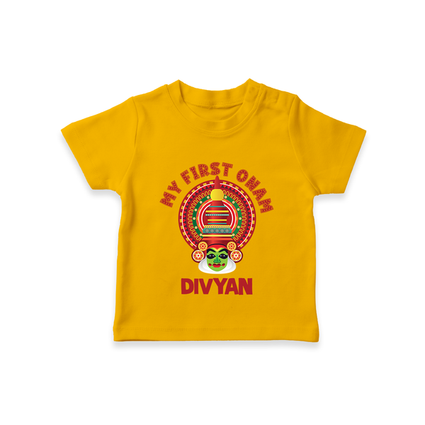 My First Onam Special Edition T-Shirt | Personalized Baby T-Shirt for Onam Festival - CHROME YELLOW - 0-5 Months Old (Chest 17")