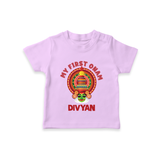 My First Onam Special Edition T-Shirt | Personalized Baby T-Shirt for Onam Festival - LILAC - 0-5 Months Old (Chest 17")