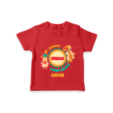 Joyous Onam Celebrations - Customised T-Shirt for kids - RED - 0-5Month Old (Chest 17")