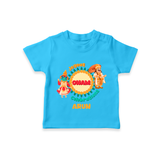 Joyous Onam Celebrations - Customised T-Shirt for kids - SKY BLUE - 0-5Month Old (Chest 17")