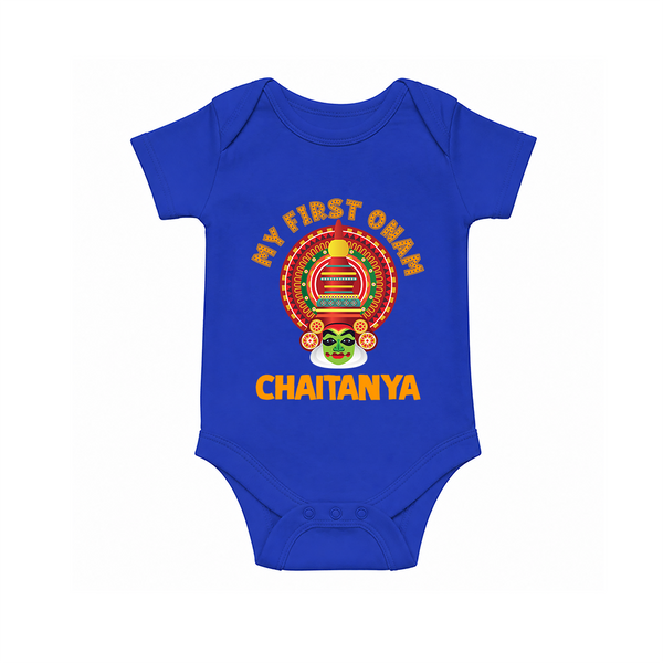 My First Onam Kathakali Heritage Romper - COBALT BLUE - New Born (Chest 14")
