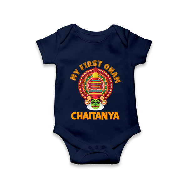 My First Onam Kathakali Heritage Romper - NAVY BLUE - New Born (Chest 14")