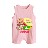 My First Onam Custom Romper Suit / Sleeveless Romper | Personalized Romper Suit / Sleeveless Romper for Your Baby's First Onam - BABY PINK - 0 - 5 Months Old (Chest 18")