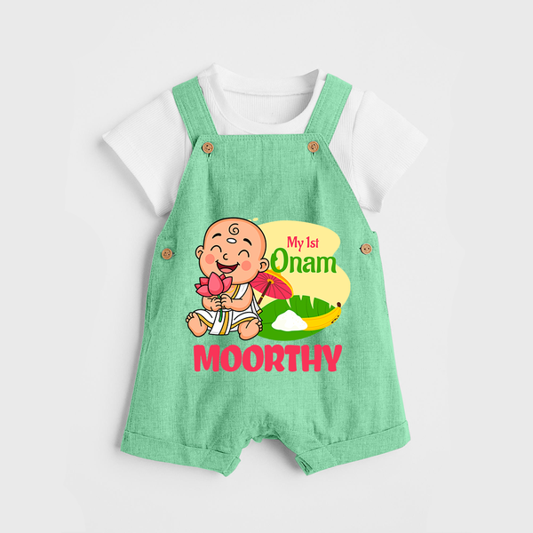 My First Onam Little Krishna Celebration Dungaree - GREEN - 0 - 5 Months Old (Chest 18")