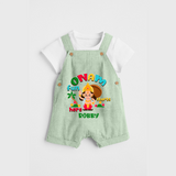 Onam Fun Starts - Customised Dungaree for kids - MINT GREEN - 0 - 5 Months Old (Chest 18")