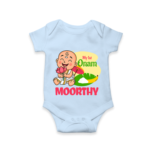 My First Onam Little Krishna Celebration Romper - BABY BLUE - New Born (Chest 14")
