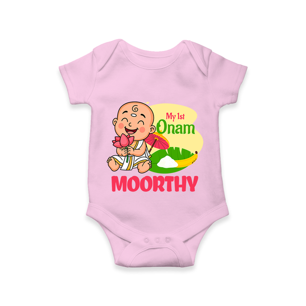 My First Onam Little Krishna Celebration Romper - BABY PINK - New Born (Chest 14")