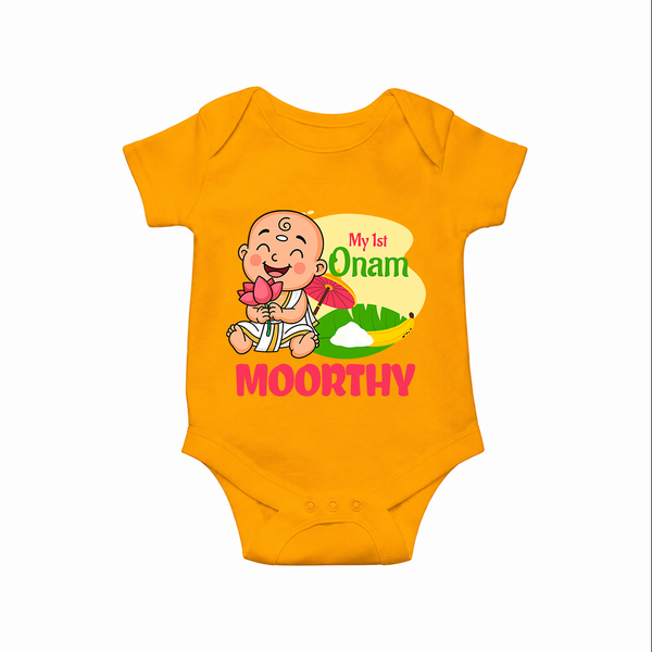 My First Onam Little Krishna Celebration Romper - CHROME YELLOW - New Born (Chest 14")