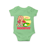 My First Onam Little Krishna Celebration Romper - GREEN - New Born (Chest 14")