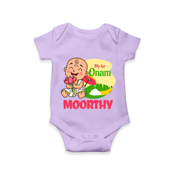 My First Onam Little Krishna Celebration Romper - LILAC - New Born (Chest 14")