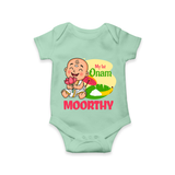 My First Onam Little Krishna Celebration Romper - MINT GREEN - New Born (Chest 14")