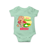 My First Onam Custom Romper / Onesie | Personalized Romper / Onesie for Your Baby's First Onam - MINT GREEN - New Born (Chest 14")