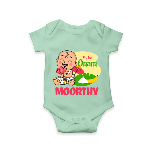My First Onam Little Krishna Celebration Romper - MINT GREEN - New Born (Chest 14")