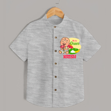 My First Onam Custom Shirt | Personalized Shirt for Your Baby's First Onam - GREY - 0 - 6 Months Old (Chest 23")