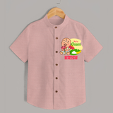 My First Onam Custom Shirt | Personalized Shirt for Your Baby's First Onam - PEACH - 0 - 6 Months Old (Chest 23")