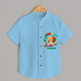 Onam Fun Starts - Customised Shirt for kids - SKY BLUE - 0 - 6 Months Old (Chest 23")