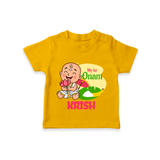 My First Onam Custom T-Shirt | Personalized T-Shirt for Your Baby's First Onam - CHROME YELLOW - 0-5 Months Old (Chest 17")